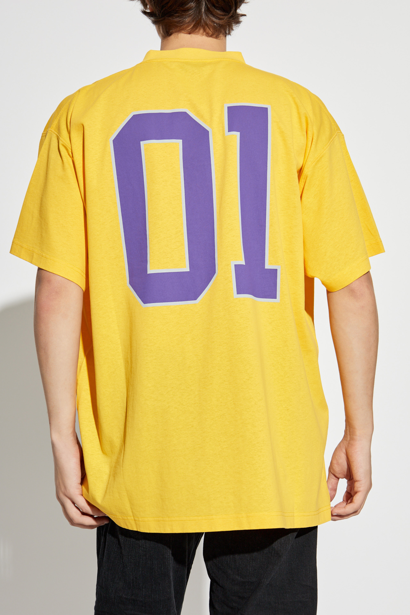 Yellow T-shirt with logo Balenciaga - Vitkac AS